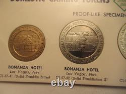 Franklin Mint 1967 Series Group 11 Gaming Tokens, Bonanza Hotel 1 Silver