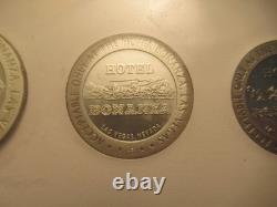 Franklin Mint 1967 Series Group 11 Gaming Tokens, Bonanza Hotel 1 Silver