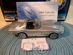 Franklin Mint 1968 Chevy Corvette. 124. Rare Le. Nib. Docs. Perfect 427. New
