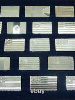 Franklin Mint 1972-1977 Great Flags of America 42pc Sterling Silver 6.9 oz