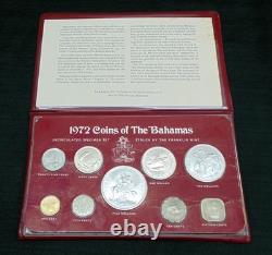 Franklin Mint 1972 Bahamas Uncirculated Silver 9-Piece Coin Set Flamingo