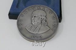 Franklin Mint 1972 Calendar Silver Art Medal Benjamin Franklin 3 Coin RARE