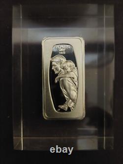 Franklin Mint 1972 Father's Day Sterling Silver Ingot in Lucite 1000 Grains
