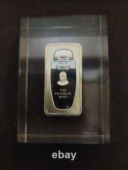 Franklin Mint 1972 Father's Day Sterling Silver Ingot in Lucite 1000 Grains