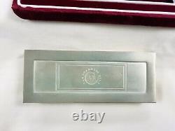 Franklin Mint 1972 Sterling Silver NYSE BarFirst Time Dow Jones Closed 1000Pts