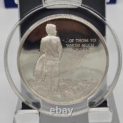 Franklin Mint 1973 JFK 1000 Grains Sterling Silver Medal & Ingot Set Boxed