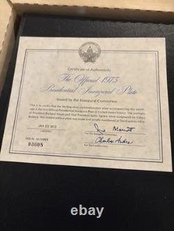 Franklin Mint 1973 Presidential Inaugural Sterling Silver Plate Nixon Agnew