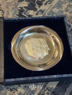 Franklin Mint 1973 Presidential Inaugural Sterling Silver Plate Nixon Agnew