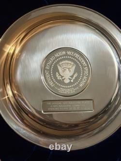 Franklin Mint 1973 Presidential Inaugural Sterling Silver Plate Nixon Agnew