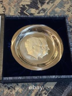 Franklin Mint 1973 Presidential Inaugural Sterling Silver Plate Nixon Agnew