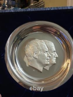 Franklin Mint 1973 Presidential Inaugural Sterling Silver Plate Nixon Agnew