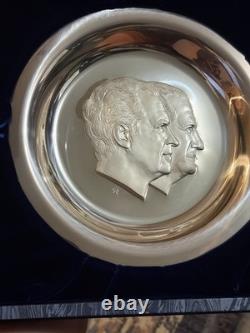 Franklin Mint 1973 Presidential Inaugural Sterling Silver Plate Nixon Agnew
