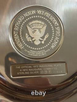 Franklin Mint 1973 Presidential Inaugural Sterling Silver Plate Nixon Agnew