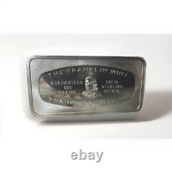 Franklin Mint 1974 Christmas Snowman 500 Grains Sterling Silver Bar 2.083 oz