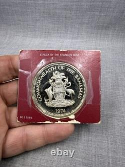 Franklin Mint 1974 Commonwealth of the Bahamas Sterling Silver. 925 $10 Coin