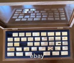 Franklin Mint 1974 Great Flags of America Sterling Silver 39 Mini Ingots withCase