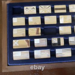 Franklin Mint 1974 Great Flags of America Sterling Silver 39 Mini Ingots withCase