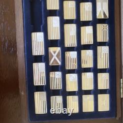 Franklin Mint 1974 Great Flags of America Sterling Silver 39 Mini Ingots withCase