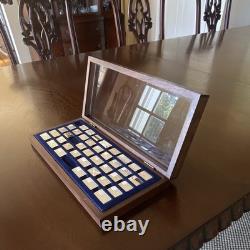 Franklin Mint 1974 Great Flags of America Sterling Silver 39 Mini Ingots withCase
