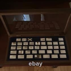 Franklin Mint 1974 Great Flags of America Sterling Silver 39 Mini Ingots withCase