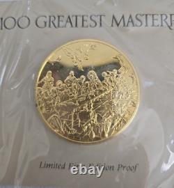 Franklin Mint 1974 The Last Supper Proof 24K Gold on Sterling Silver Medal