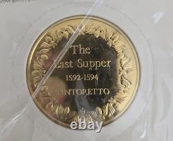 Franklin Mint 1974 The Last Supper Proof 24K Gold on Sterling Silver Medal