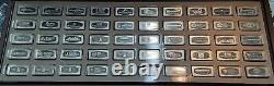 Franklin Mint 1974 US Banks. 925 Silver 1000 Grains Fifty Ingot Set/Case