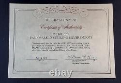 Franklin Mint 1974 US Banks. 925 Silver 1000 Grains Fifty Ingot Set/Case