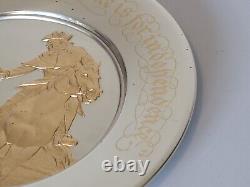 Franklin Mint 1975 Bicentennial Plate Caesar Rodney Sterling Silver 24k Gold