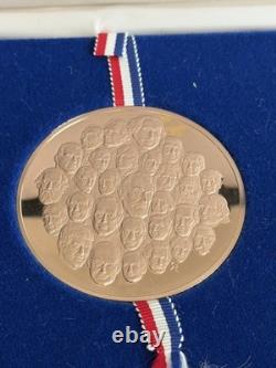 Franklin Mint 1976 Bicentennial Medal Set Sterling Silver Bronze Proof COA