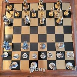 Franklin Mint 1977 CAMELOT CHESS SET Original Certificate 24K Gold 995 Silver