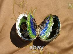 Franklin Mint 1977 Faberge Butterfly Vermeil Filligree Sterling Egg 14.98 Oz