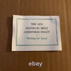 Franklin Mint 1978 Christmas Ingot Bar Waiting for Santa Silver. 925 1000gr