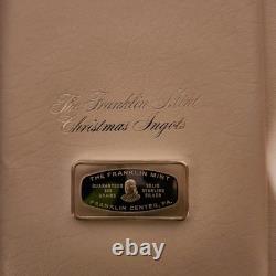 Franklin Mint 1979-1988 Christmas Silver Ingot 500 Grains 10 Bar Set