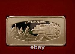 Franklin Mint 1979-1988 Christmas Silver Ingot 500 Grains 10 Bar Set
