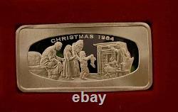 Franklin Mint 1979-1988 Christmas Silver Ingot 500 Grains 10 Bar Set