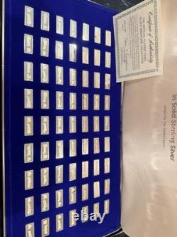 Franklin Mint 1980 63pc 0.925 Sterling Silver Classic Car Ingots COA Case