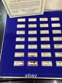 Franklin Mint 1980 63pc 0.925 Sterling Silver Classic Car Ingots COA Case