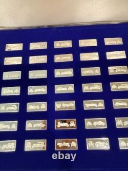 Franklin Mint 1980 63pc 0.925 Sterling Silver Classic Car Ingots COA Case