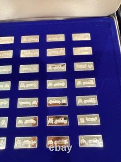 Franklin Mint 1980 63pc 0.925 Sterling Silver Classic Car Ingots COA Case