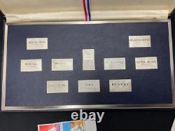 Franklin Mint 1980 United States Olympic Postage Stamps In Solid Sterling Silver