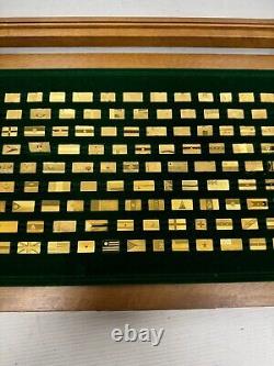 Franklin Mint 1983 The Official Flags of All Nations Gold & Silver Set with COA's