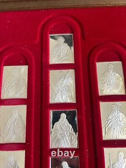 Franklin Mint 1st Ed. Proof El Greco Apostle Portraits Sterling Silver Bars 16oz