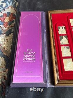 Franklin Mint 1st Ed. Proof El Greco Apostle Portraits Sterling Silver Bars 16oz