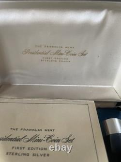 Franklin Mint 1st Edition 39 Sterling Silver Presidential Mini Coin Set Case Mag