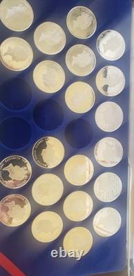 Franklin Mint $20 Treasure Coins of the Caribbean 25 Piece Sterling Silver Set