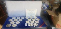 Franklin Mint $20 Treasure Coins of the Caribbean 25 Piece Sterling Silver Set