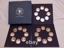 Franklin Mint 24 1 Troy oz. Coins Sterling Silver Proof Set Wonders of Mankind