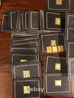 Franklin Mint 24k Gold Plated Sterling Silver Stamps x40