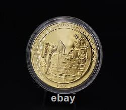 Franklin Mint 24k Sterling Medal 1969 Land on the Moon 51mm 1.93ozt CN362